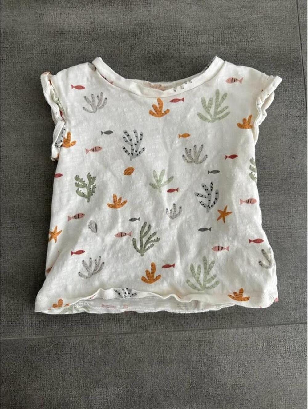 12m • Little Co • Baby Girl Clothes • Coral Beach Shirt